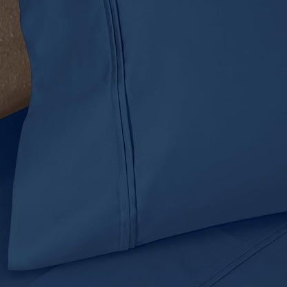 1200 Thread Count 100% Egyptian Cotton, Soft and Breathable, 2-Piece Standard Pillowcase Set Solid, Navy Blue