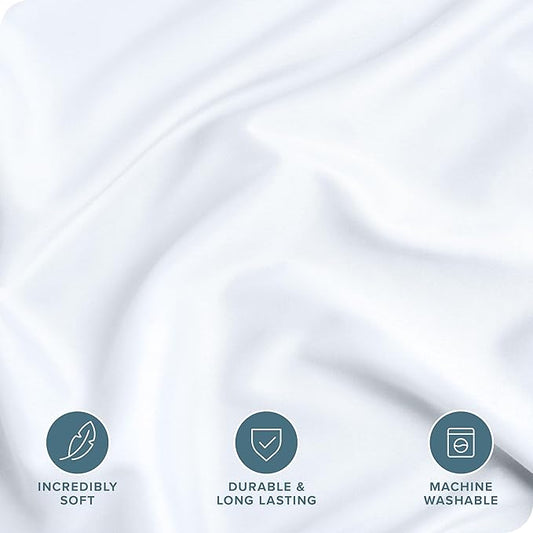 Bare Home Bedding Duvet Cover Queen Size - Premium 1800 Super Soft Duvet Covers Collection - Lightweight, Cooling Duvet Cover - Soft Breathable Bedding (Queen, White)