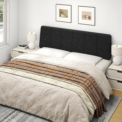 Queen Size Headboard Only-No Assembly Required, Black | Easy to use no assembly required, Linen fabric and extra-thick foam for added comfort, Modern style headboard queen size