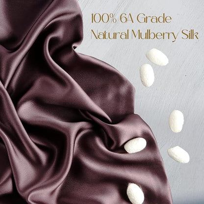ZIMASILK 100% Pure Mulberry Silk Pillowcase for Hair and Skin Health,Soft and Smooth,Both Sides Premium Grade 6A Silk,600 Thread Count,with Hidden Zipper,1pc (King 20''x36'',Dark Mauve)
