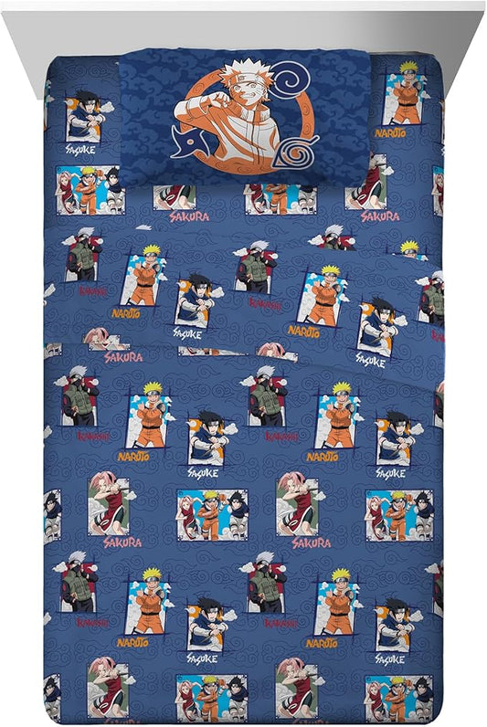 Collectibles Naruto Akatsuki Anime Bedding Super Soft Cozy Microfiber 3 Piece Twin Sheet Set, (Officially Licensed Product) By Franco