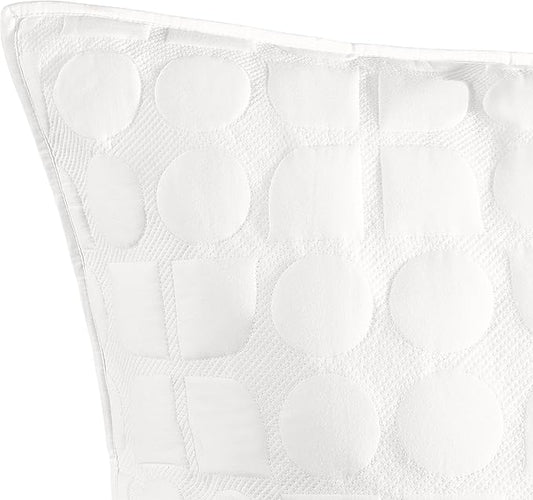 kate spade new york Noel Euro Sham, 26" x 26" Decorative Pillow Cover, 200 Thread Count and 100% Cotton, All Season Bedding, Machine Washable, Marshmallow