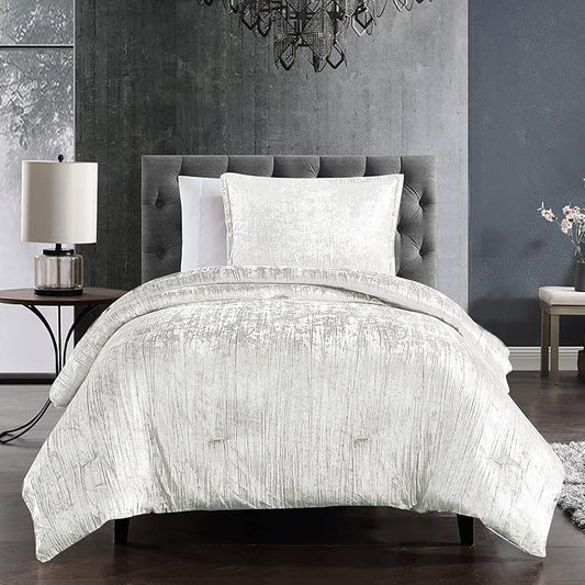 Riverbrook Home Turin Plush Comforter Set, Twin, White, 2-Piece Set