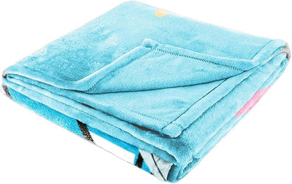 Jay Franco Kids Plush Throw Blanket – Soft & Cozy Fleece Throw for Bedroom & Couch Décor, Official Licensed Product, Blue - Disney Princess Cinderella, 60x90 - Large Blanket