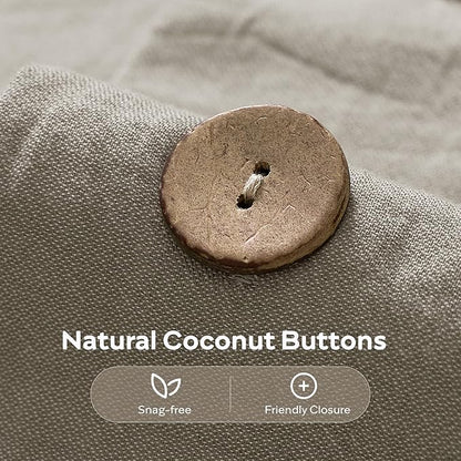 JELLYMONI Cotton Duvet Cover Full Size - Taupe Comforter Cover with Button 100% Washed Cotton 3PCS Breathable Soft Solid Bedding Set Duvet Cover 80×90in & 2 Pillowcases (NO Comforter)