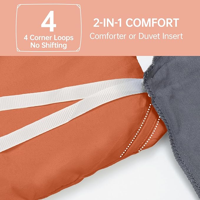 MUXHOMO Full Comforter Sets, All Season Ultra Soft Down Alternative Bedding - 3 Piece Lightweight Bed Set Includes 1 Comforter (82"x86") and 2 Pillow Shams (20"x26"), Burnt Orange