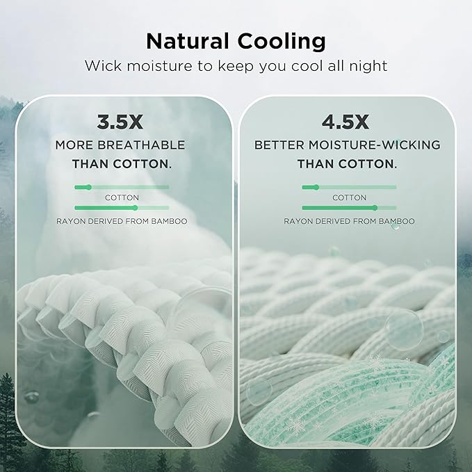 Bedsure Cooling Cotton Waffle Weave Throw Blanket - Lightweight Breathable Blanket of Rayon Derived from Bamboo for Hot Sleepers, Luxury Throws for Bed, Couch and Sofa, Ivory, 50x70 Inches