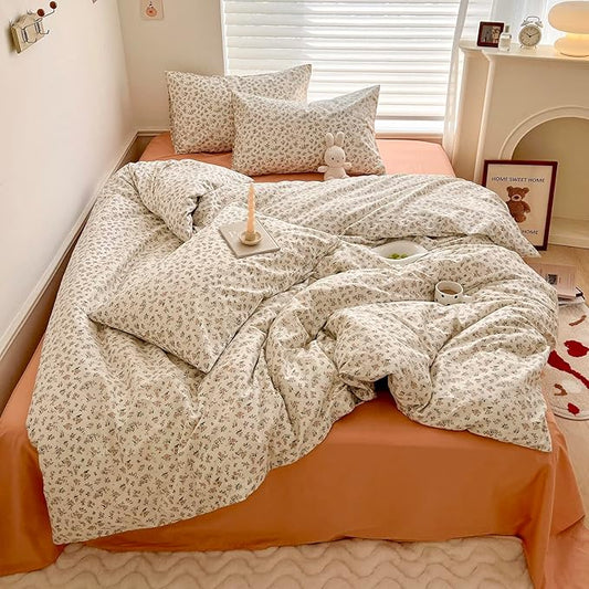 HighBuy Boho Floral Comforter Set Twin XL Bohemian Comfy Comforters for Twin XL Bed,Luxurious Soft Comforter with 2 Pillowcases,All Season,Skin Friendly Cooling Comforter for Women Girl