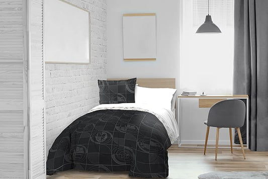Jay Franco Kids Duvet Cover Set with Sham & Pillowcase – Ultra-Soft Bedding for Room Decor, Cover ONLY Comforter NOT Included, Black - Marvel Comics, 3 Piece Queen