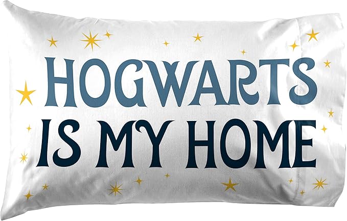 Jay Franco Kids Sheet Cartoon Set with Fitted, Flat Sheets & Pillow Cover - Ultra-Soft Bedding with Pillowcase for Room Decor, Grey - Harry Potter, 3 Piece Twin