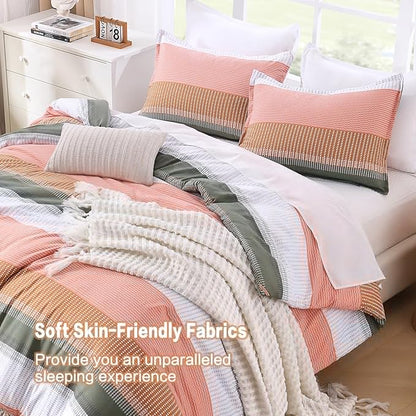 Litanika Full Comforter Set Vanilla - 3 Pieces Lightweight Fluffy Bedding Comforter Sets, All Season Down Alternative Comforter (1 Comforter, 2 Pillowcases)