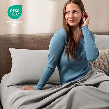 Bare Home Flannel Standard Pillowcases Set of 2-100% Cotton - Velvety Soft & Cozy - Double Brushed Heavyweight Flannel Pillowcases (Standard Pillowcase Set of 2, Light Grey)
