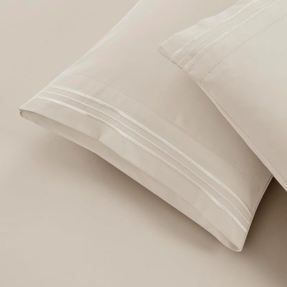 Clara Clark Queen Sheets - Hotel Luxury 6 Piece Bed Sheets for Queen Size Bed - Soft Bedding Sheets & Pillowcases, Fits Mattress up to 16 inch deep. Queen, Linen