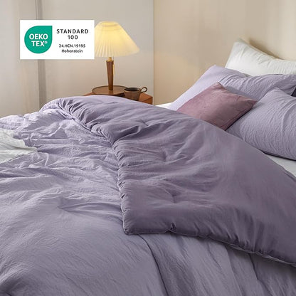 Bedsure Queen Comforter Set, Purple Lavender Soft Prewashed Bedding for All Seasons, 3 Pieces GentleSoft™ Bed Set, 1 Lightweight Comforter (90"x90") and 2 Pillowcases (20"x26")