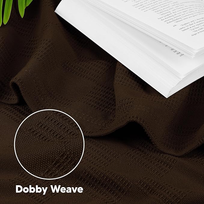Utopia Bedding Brown 100% Cotton Blanket [Twin Size - 90x72 Inch] 350GSM Lightweight, Soft and Breathable Thermal Blanket for All Seasons