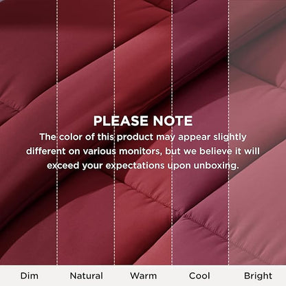 Bedsure Comforter Duvet Insert - Quilted Comforters Oversize Queen Size, All Season Duvet, GentleSoft Down Alternative Bedding Blanket, with 8 Tabs, Gifts for Women/Men, Red, Oversize Queen 98x98