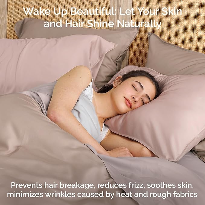 Viscose Bamboo Sheets Queen Size 4PC Set - Cooling Bedding for Hot Sleepers with Moisture Wicking Technology - Silky Soft 18 Inch Deep Pocket - Blush 60"x 80"