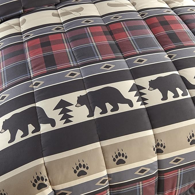 Donna Sharp King Comforter Set - 3 Piece Set - Canoe Trip - Comforter and Two Pillow Shams - Machine Washable