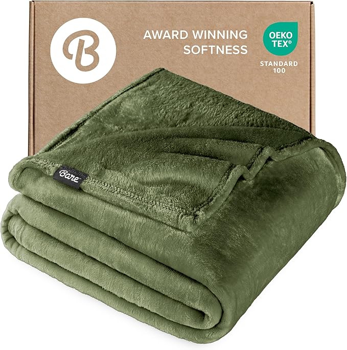 Bare Home Fleece Blanket - Twin/Twin Extra Long - Ultra-Soft Lightweight for Bed, Sofa, and Couch - Luxury Microplush - Cozy Warm Blanket (Twin/Twin XL, Cypress)