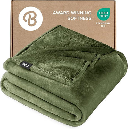 Bare Home Fleece Blanket - Twin/Twin Extra Long - Ultra-Soft Lightweight for Bed, Sofa, and Couch - Luxury Microplush - Cozy Warm Blanket (Twin/Twin XL, Cypress)