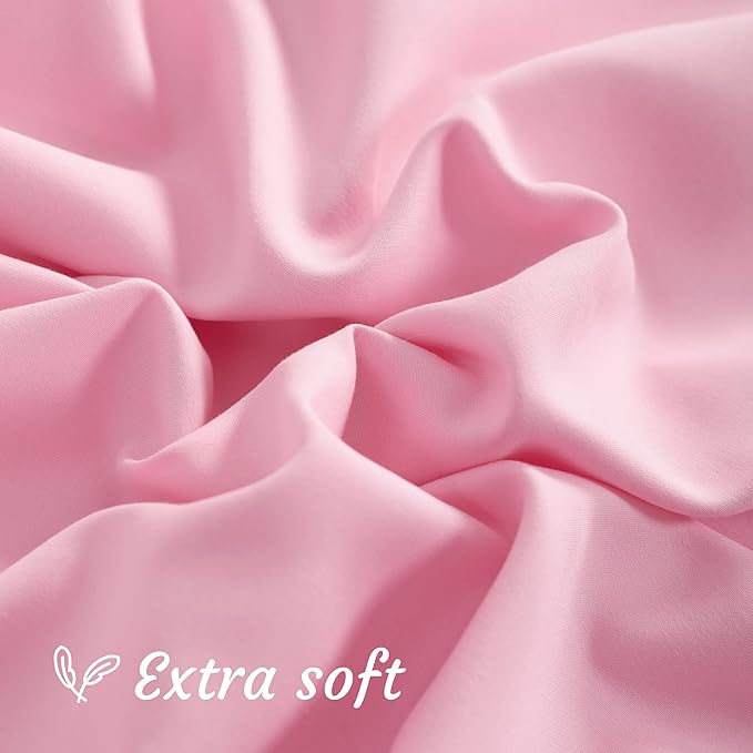 NTBAY Standard Pillow Cases Set of 2, 2 Pack Brushed Microfiber 20x26 Pillow Cases, Soft, Wrinkle, Fade, Stain Resistant Pink Pillow Cases with Envelope Closure, 20x26 Inches, Pink