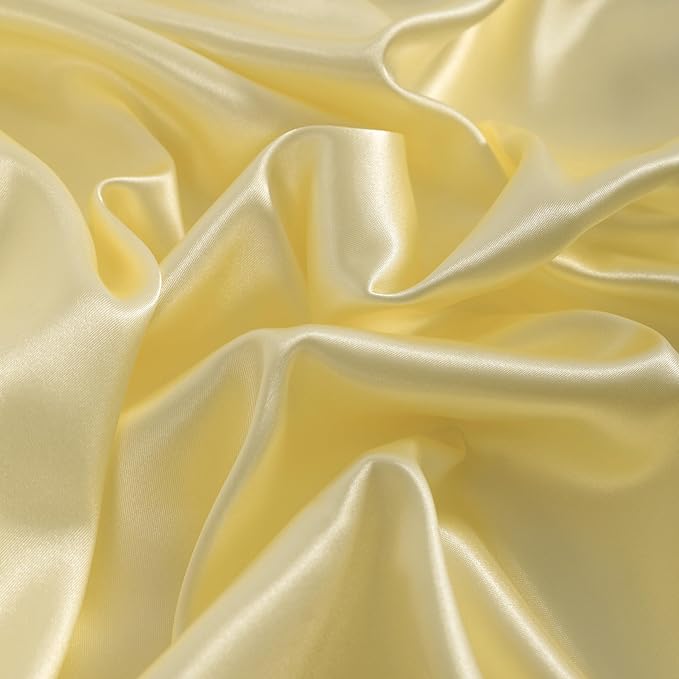 NTBAY 12 Pack Satin King Pillowcases for Hair and Skin, Luxurious and Silky Pillow Cases with Envelope Closure, 20 x 36 Inches, Light Yellow