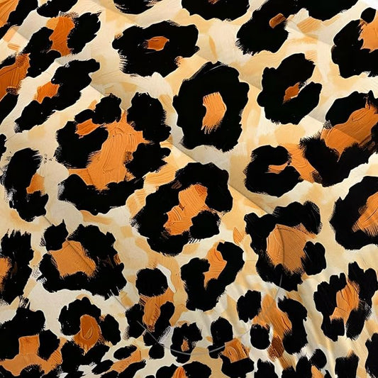 Cheetah Print Comforter Leopard Bedding Set for Kids Boys Girls Bedroom Wild Animal Theme Pattern King Size Bedding Set,1 Comforter 2 Pillowcases