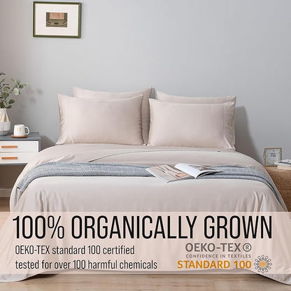 Bella Coterie 6 Piece Luxury Bamboo Viscose California King Size Sheet Set | 100% Organically Grown | Cooling for Hot Sleepers | 18" Deep Pocket | Soft & Hypoallergenic | 4 Pillowcases [Dune]