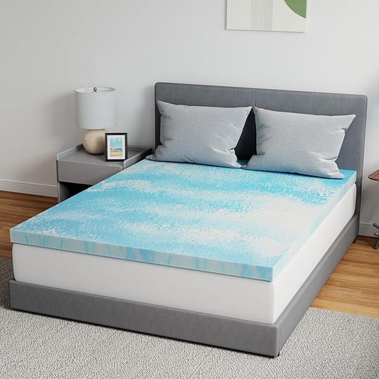 Novilla King Mattress Topper - 3 Inch Cooling Gel Infused Memory Foam Mattress Topper | Slow-Rebound Pressure Relief | Comfort for Sleeper Sofa, RV, Dorm Room