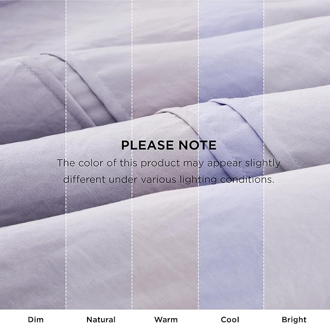 Bedsure Twin Comforter Set with Sheet - 3 Pieces Soft Lavender Purple Bedding, Grid Pinch Pleat, All Season Lightweight Fluffy Bed Set with Solid Boho Comforter, Pillowcase & Sheet