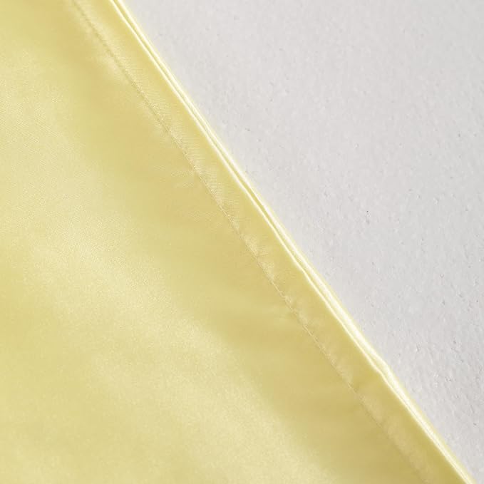 NTBAY 12 Pack Satin Queen Pillowcases for Hair and Skin, Luxurious and Silky Pillow Cases with Envelope Closure, 20 x 30 Inches, Light Yellow