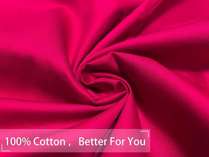 iMaylex Soft 100% Egyptian Cotton Zipper Closure Pillowcases, Cozy and Lightweight Pillow Case, Set of 2, Fuchsia, King, 20" x 36"