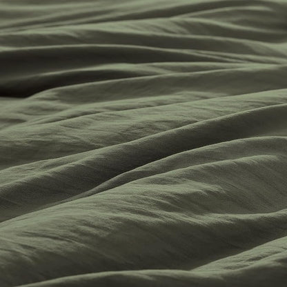 WRENSONGE Queen Comforter Set - 3 Pieces Prewashed Olive Green Comforter Soft Lightweight for All Seasons,Down Alternative Comforters Queen Size with 2 Pillow Shams