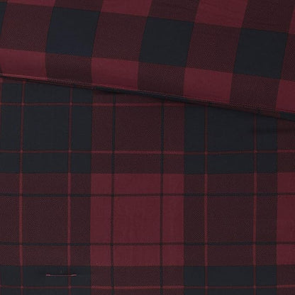 Madison Park Essentials Cozy Bed in A Bag - Reversible Comforter with Complete Sheet Set, Casual Plaid Cabin Design, All Season Cover, Decorative Pillow, Everest Plaid Red Twin(68"x86") 6 Piece
