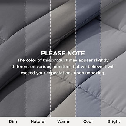Bedsure Comforter Duvet Insert - Quilted Comforters Oversize Queen Size, All Season Duvet, GentleSoft Down Alternative Bedding, with 8 Tabs, Gifts for Women/Men, Grey, Oversize Queen 98 x 98 Inches