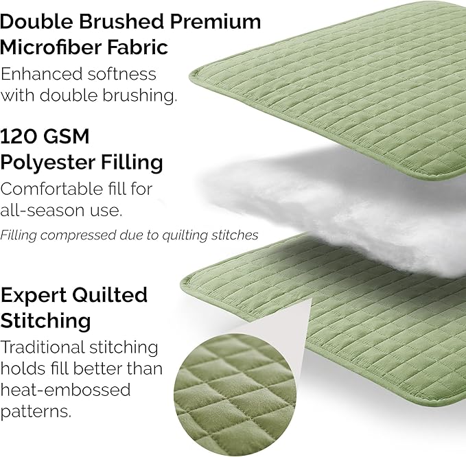 Southshore Fine Living, Inc. Oversized King Quilt Bedding Set, Pet Hair Resistant Bedding, Microfiber Lightweight Bedspread, California King Coverlet Set w/2 Pillow Shams, Sage Green Quilt