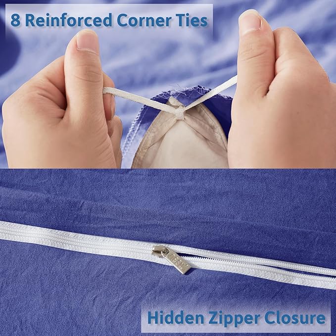 Nestl Twin Duvet Cover Set - Soft Prewashed Royal Blue Duvet Cover Twin/Twin XL, 2 Piece, with Zipper Closure, 1 Duvet Cover 68x90 inches and 1 Pillow Sham
