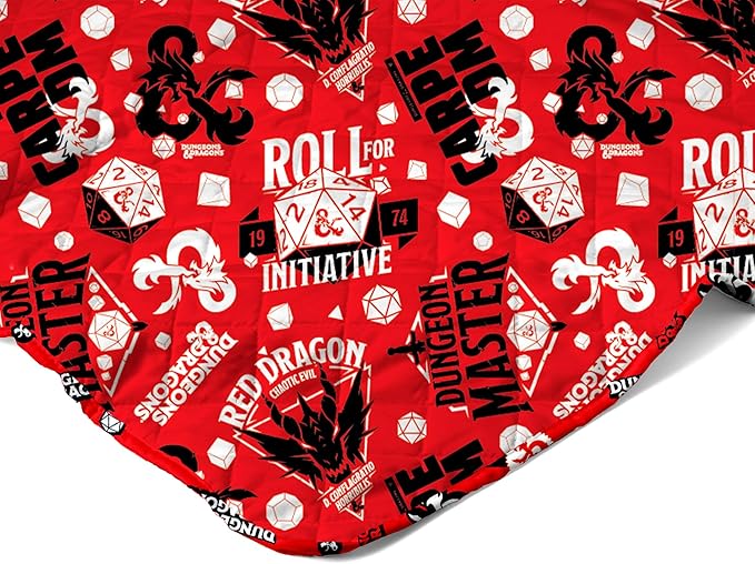 Northwest Dungeons & Dragons Roll for Initiative Full/Queen Quilted Blanket, Comfy Throw, Soft Lightweight Bedding for Bed, or Couch, 90 x 90 inches