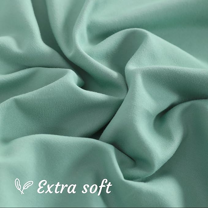 NTBAY King Pillow Cases Set of 2, 2 Pack Brushed Microfiber 20x36 Pillow Cases, Soft, Wrinkle, Fade, Stain Resistant Mint Green Pillow Cases with Envelope Closure, 20x36 Inches, Mint Green