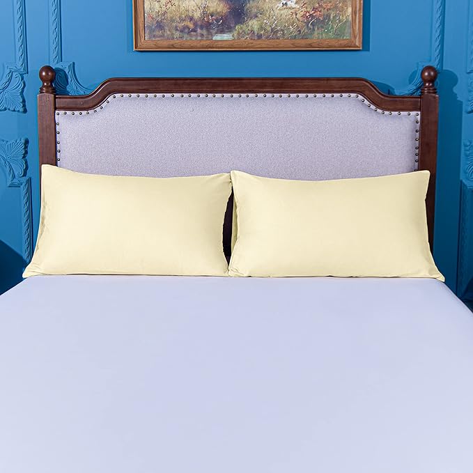NTBAY King Pillowcase Set - 2 Pack Brushed Microfiber 20x40 Pillowcases - Soft, Wrinkle-Free, Fade-Resistant, Stain-Resistant, Ivory Pillowcases with Envelope Closure - 20x40 Inches, Ivory
