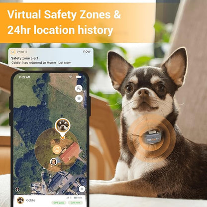 Pawfit Lite 4G GPS Dog Tracker, Live Tracking, Ultra-Light, Simply White