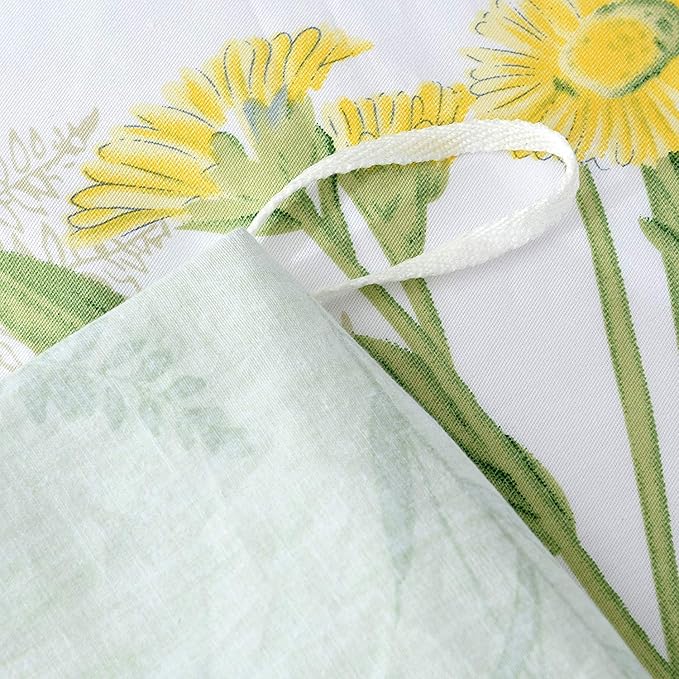 FADFAY Girls Floral Bedding Twin Duvet Cover Set Premium 100% Cotton Green Floral Yellow Daisy Purple Lavender Flowers Bedding Set 3-Piece-1Duvet Cover & 2Pillowcases
