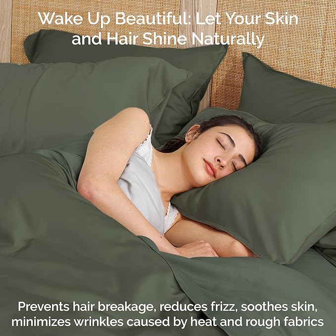 Viscose Bamboo Bed Sheets Full Sizes 4PC Set - Cooling Bedding for Hot Sleepers with Moisture Wicking Technology - Silky Soft 16 Inch Deep Pocket - Moss 54"x75"
