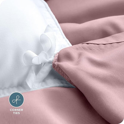 Bare Home Bedding Duvet Cover Extra Long Size - Premium 1800 Super Soft Collection - Lightweight, Cooling - Soft Breathable Bedding Duvet Cover (Twin/Twin XL, Dusty Pink)
