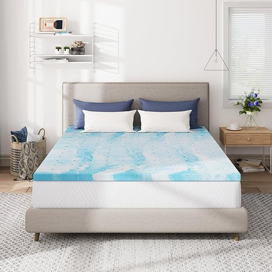CH Charme House Mattress Topper 2 Inch King Size, Gel Infused Memory Foam Bed Topper for Back Pain Relief, Cooling Mattress Pad, CertiPUR-US Certified, 80×76"