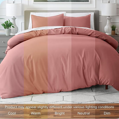 Bare Home Bedding Duvet Cover Extra Long Size - Premium 1800 Super Soft Collection - Lightweight, Cooling - Soft Breathable Bedding Duvet Cover (Twin/Twin XL, Dusty Rose)