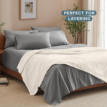 Bare Home Fleece Blanket - Throw/Travel - Ultra-Soft Lightweight for Bed, Sofa, and Couch - Luxury Microplush - Cozy Warm Blanket (Throw/Travel, Vanilla)