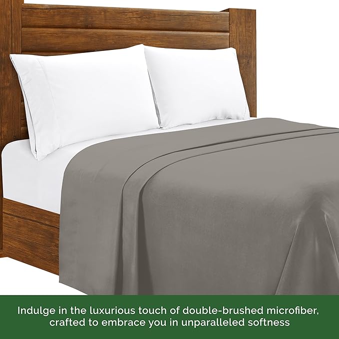Luxury Flat Sheet on Amazon Elegant Comfort Wrinkle-Free 1500 Premier Hotel Quality 1-Piece Flat Sheet, Full Size, Grey