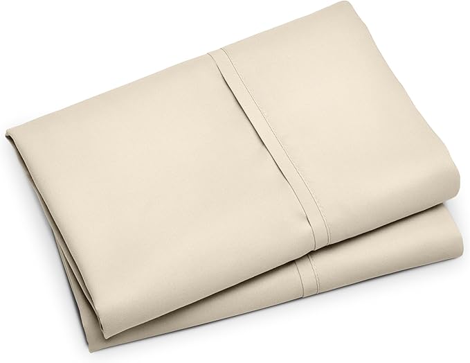 Bare Home Microfiber Pillow Cases - Standard/Queen Size Set of 2 - Cooling Pillowcases - Double Brushed - Sand Pillowcases 2 Pack - Easy Care (Standard Pillowcase Set of 2, Sand)