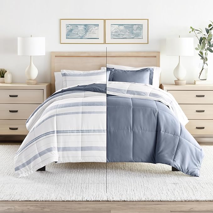 Linen Market Reversible Twin Size Comforter Set (3 Piece) - Bring Luxury Home with Our Soft and Lightweight Down Alternative Comforter Twin Set - This Includes Your Twin Comforter and 2 Pillow Shams